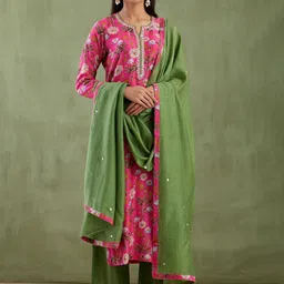 Anni Designer Women Floral Printed Regular Kurta with Palazzos & With Dupatta-image-58