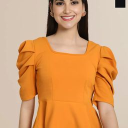Mast & Harbour Women Solid Puff Sleeve Regular Top Pack of 2-image-93
