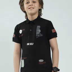Monte Carlo Boys Printed Polo Collar Applique T-shirt-picture-15