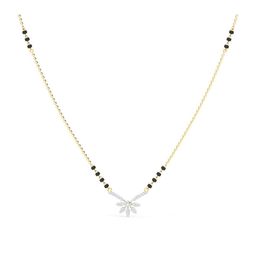 American Diamond Short Mangalsutra for Women | 18 Inch Black Beaded Chain | Wedding, Party & Traditional Wear-image-19