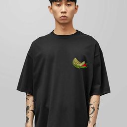 ekchala Unisex Graphic Printed Raw Edge Oversized Round Neck T-shirt-image-68