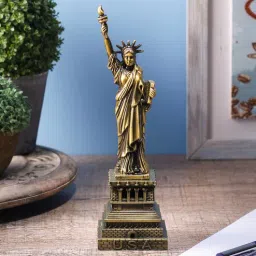 exim decor Black & Green Metal Statue Of Liberty Miniature 10"-picture-34