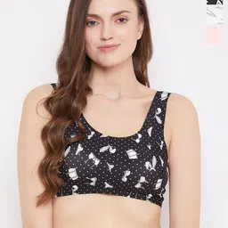 SECRETS BY ZEROKAATA Pack of 3 Printed Lightly Padded Bralettes For Women-image-30
