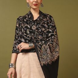 Kala Maison Floral Embroidered Nalki Jaal Stole-picture-7