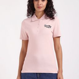 Tommy Hilfiger Women Typography Polo Collar Applique Slim Fit T-shirt-image-67