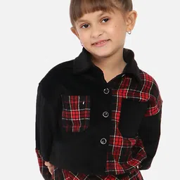 Nauti Nati Girls Checked Lightweight Antimicrobial Crop Tailored Jacket-image-84