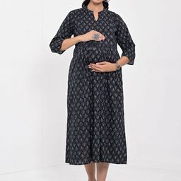 Negen Floral Print Maternity Fit & Flare Maxi Dress-image-83