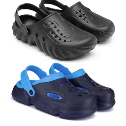 BERSACHE Men Pack Of 2 Self Design Clogs-picture-13