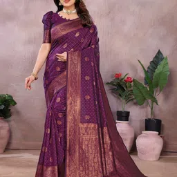 Shriyangan Ethnic Motifs Woven Design Zari Pure Silk Kanjeevaram Saree-picture-6