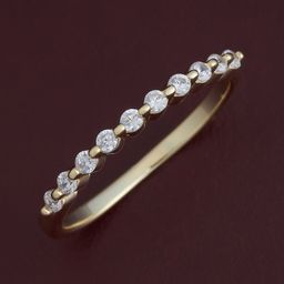 Kushal's Fashion Jewellery White 92.5 Pure Silver Gold-Plated Zircon Party Finger Ring-image-40