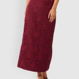 Forever New Floral Lace A-Line Maxi Skirts-image-69