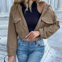 KPOP Women Crop Open Front Jacket-picture-18