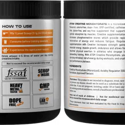 as-it-is nutrition ATOM Creatine Monohydrate 100g - 32 Servings |Guava Chilli Flavour Creatine image 5