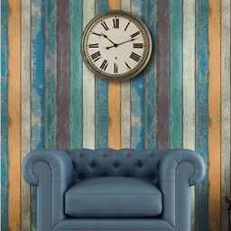 INDIAN ROYALS Blue & Green Striped Printed Self-Adhesive & Durable Wall Sticker-picture-18