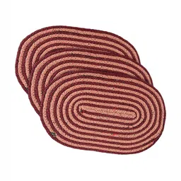 Aura Maroon & Beige 3 Pieces Poly Diamond Textured Cotton Doormats-picture-26