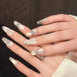 StyleCast x Revolte Set Of 10 Reusable Artificial Nail Extension - White image 2
