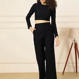 Selvia Round Neck T-Shirt With Trousers Co-Ords-image-25