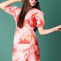 V-Mart Women Abstract  Printed Wrap Dress-image-20