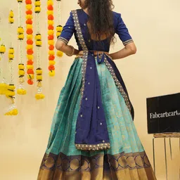 Fabcartz Embroidered Sequinned Semi-Stitched Lehenga & Unstitched Blouse With Dupatta image 2