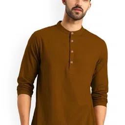 Vida Loca Band Collar Cotton Slim Fit Straight Short Kurta-picture-32