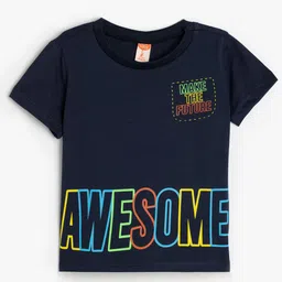 Koton Boys V-Neck Applique T-shirt-image-69