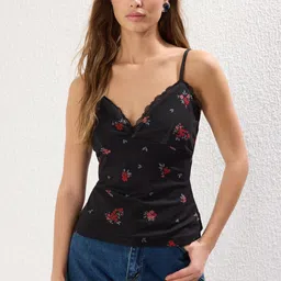 Trendyol Floral Printed Shoulder Straps Tank Top-picture-44