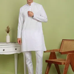 FUBAR Men Mandarin Collar Embroidered Thread Work Kurta-10