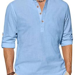 EdinWolf Men India Slim Fit Mandarin Collar Solid Cotton Casual Shirt-image-67