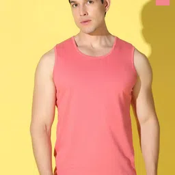 WOOSTRO Pack Of 2 Printed Combed Cotton Gym Vests -VWS26(PLAIN PEACH)(RUN PEACH)-image-60
