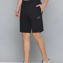 Puma Men Brand Logo Detail Mid-Rise Essential Terry Training Shorts-picture-18