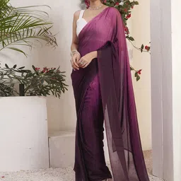 DIVASTRI Ombre Pure Georgette Ready to Wear Saree-image-7