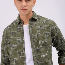 The Indian Garage Co Men Cutaway Collar Checked Cotton Slim Fit Casual Shirt-picture-1