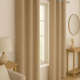 STITCHNEST Beige Jute Silk Door Curtain-image-24