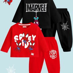 YK Marvel Boys Pack Of 2 Printed T-shirt with Pyjamas-picture-1