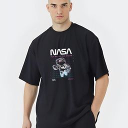 Stitchmeashirt Men NASA Printed Drop-Shoulder Sleeves T-shirt-image-10