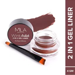 MILA BEAUTE Wink Artist Waterproof 2 In 1 Gel Eyeliner- 4 g- Brown 09-18