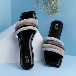 Inc 5 Women Embellished Open Toe Flats-36