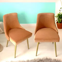 Ikiriya Set Of 2 Peach Wooded DiningChair-12