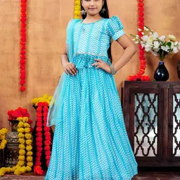 Sangria Girls Printed Lehenga With Choli & Dupatta-picture-18