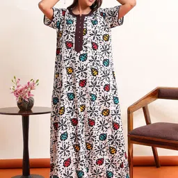 9shines Label Printed Pure Cotton Nightdress-image-80