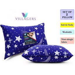 VILLAGERS Blue Set of 2 Cotton Filled Polyester Sleep Pillow-image-10
