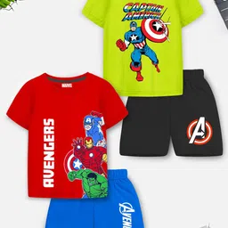 Marvel by Miss and Chief Boys Pack Of 2 Avengers Printed T-shirt With Shorts-image-44