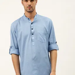 RAJUBHAI HARGOVINDAS Relaxed Half Placket Linen Casual Shirt-picture-11