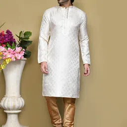 RANAK Men Ethnic Motifs Thread Work Kurta-image-84