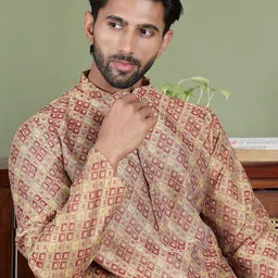 Jompers Men Geometric Jacquard Kurta-picture-41