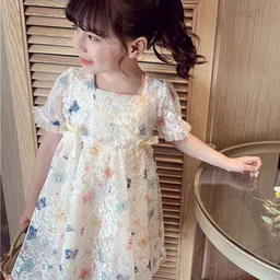 YK Flutter Sleeve Fit & Flare Dress-picture-7