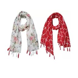StoleVilla Women Printed Designer Chiffon Stoles and Scarf - Pack of 6-image-48