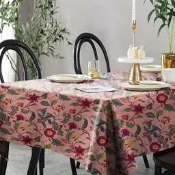Aura Pink Floral 6-Seater Table Cover-image-90