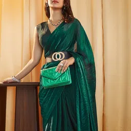Branzios Embroidered Silk Blend Saree-picture-20