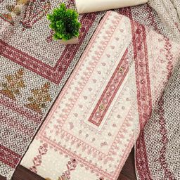 Maroosh Floral Embroidered Beads & Stones Pure Cotton Unstitched Dress Material-image-16